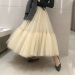 Women  Clothing Long Floor Length Dress Oversized Swing Mesh Skirt Patchwork Maxi Dress A  line High Waist Pettiskirt - Quality Home Clothing| Beauty