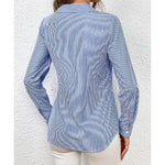 Women Clothing Vertical Stripes Slimming Bundle Long Sleeved Women Shirt Shirt Top Women - Quality Home Clothing| Beauty