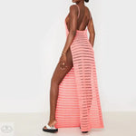 Women Dress Split Woolen Dress Sexy Spaghetti Straps Knitted Maxi Dress Vacation Dress - Quality Home Clothing| Beauty
