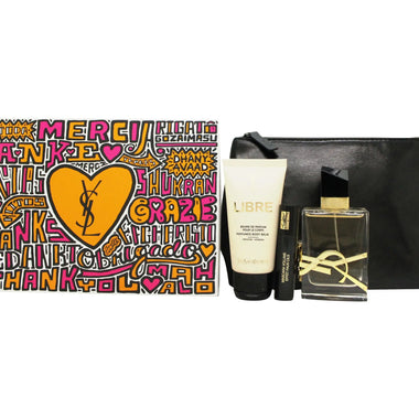 Yves Saint Laurent Libre Gift Set 50ml EDP + 50ml Body Balm + 2ml Mascara + Pouch - Quality Home Clothing| Beauty