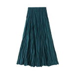 A-Line High-Rise Pleated Midi Skirt - QH Clothing