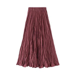 A-Line High-Rise Pleated Midi Skirt - QH Clothing
