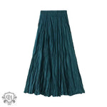 A-Line High-Rise Pleated Midi Skirt - QH Clothing