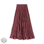 A-Line High-Rise Pleated Midi Skirt - QH Clothing