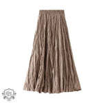 A-Line High-Rise Pleated Midi Skirt - QH Clothing