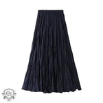 A-Line High-Rise Pleated Midi Skirt - QH Clothing