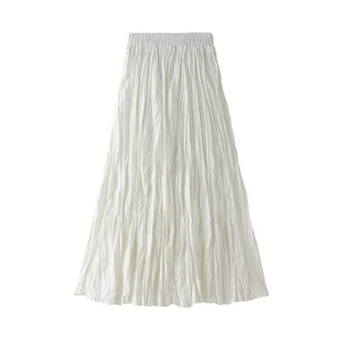 A-Line High-Rise Pleated Midi Skirt - QH Clothing