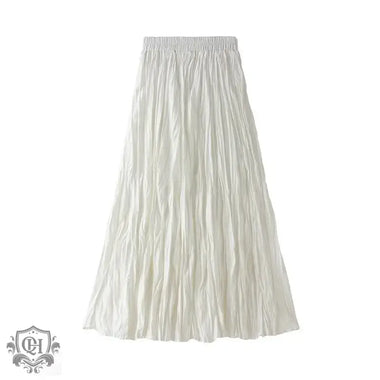 A-Line High-Rise Pleated Midi Skirt - QH Clothing