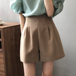 Double High Waist Korean Summer Shorts - QH Clothing