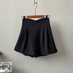 Double High Waist Korean Summer Shorts - QH Clothing