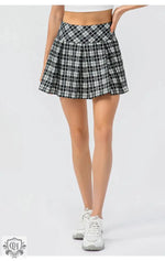 Active Checkered Pleated Skirt - QH Clothing