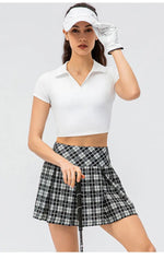 Active Checkered Pleated Skirt - QH Clothing