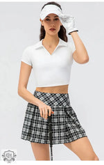 Active Checkered Pleated Skirt - QH Clothing