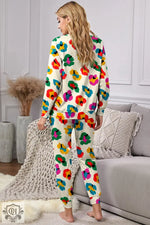 Colorful floral print onesie pajama set for relax relax in styles and euro sizes