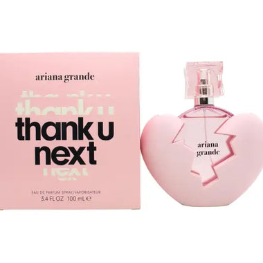 Pink heart-shaped perfume bottle with box for Ariana Grande Thank U, Next Parfum 100ml