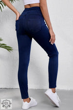 Ashleigh Blue Solid Color High Waist Stretchy Slim Fit Jeggings - Bottoms/Leggings