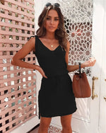 Asymmetric Lace Up Dress - QH Clothing