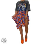 Asymmetric Plaid Tied Skirt - QH Clothing