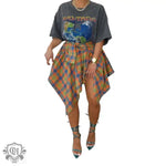 Asymmetric Plaid Tied Skirt - QH Clothing