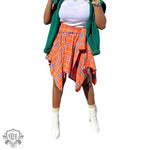 Asymmetric Plaid Tied Skirt - QH Clothing