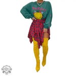 Asymmetric Plaid Tied Skirt - QH Clothing