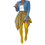 Asymmetric Plaid Tied Skirt - QH Clothing