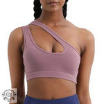 Asymmetric Shoulder Sports Bra - QH Clothing