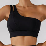 Asymmetrical Double Strap Yoga Bra - QH Clothing