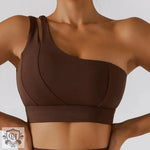 Asymmetrical Double Strap Yoga Bra - QH Clothing