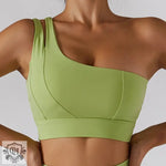 Asymmetrical Double Strap Yoga Bra - QH Clothing