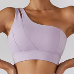 Asymmetrical Double Strap Yoga Bra - QH Clothing