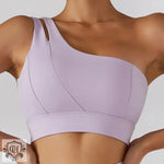 Asymmetrical Double Strap Yoga Bra - QH Clothing