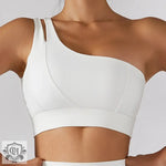 Asymmetrical Double Strap Yoga Bra - QH Clothing