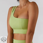 Asymmetrical Double Strap Yoga Bra - QH Clothing