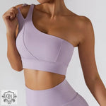 Asymmetrical Double Strap Yoga Bra - QH Clothing