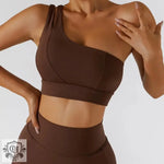 Asymmetrical Double Strap Yoga Bra - QH Clothing