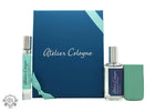 Atelier Cologne Presentset featuring blue and mint green cologne absolue gift set