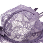 Attractive Lace Underwire Bra Set - Clothing