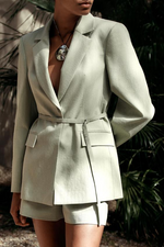 Belted Blazer & Straight Leg Shorts - Clothing