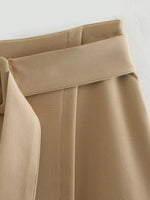 Belted Elegant High Waist Skirt - QH Clothing