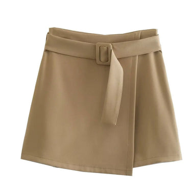 Belted Elegant High Waist Skirt - QH Clothing