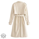 Belted Trench Coat Faux Leather - QH Clothing