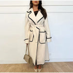 French Belted Woolen Coat - QH Clothing