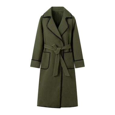 French Belted Woolen Coat - QH Clothing