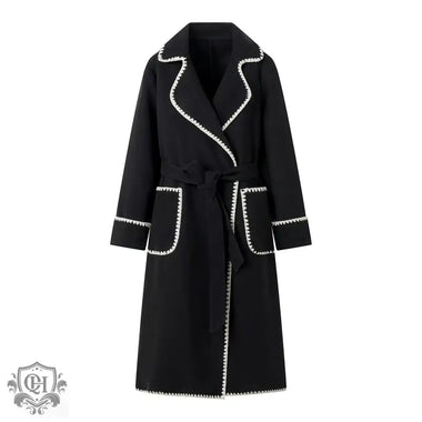 French Belted Woolen Coat - QH Clothing