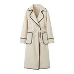 French Belted Woolen Coat - QH Clothing