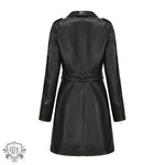 Belted Autumn Leather Coat - QH Clothing