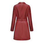 Belted Autumn Leather Coat - QH Clothing