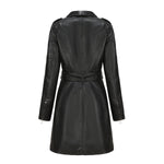 Belted Autumn Leather Coat - QH Clothing