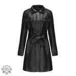 Belted Autumn Leather Coat - QH Clothing